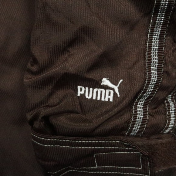 VINTAGE Cleveland Browns Jacket Mens Extra Large Brown Puma NFL Puffer Hooded XL - Picture 9 of 16